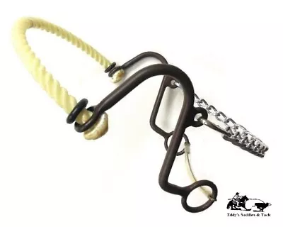 S Cheek Rope Nose Hackamore Antique Brown Horse Size New Eddy's Tack • $32