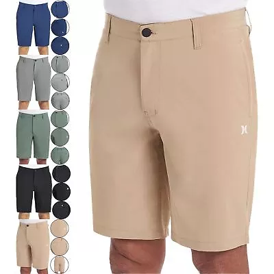 Mens Hurley Shorts Stretch Quick Dry Casual Summer Walk Chino Look Golf Pants • £11.99