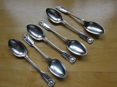 6 Mappin & Webb Fiddle Thread & Shell Silver Plated Tea Spoons - Monogramed 'W' • £30