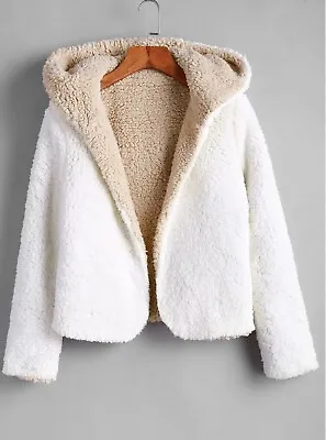 ZAFUL X Alexis Ricecakes Hooded Reversible Teddy Coat- S - XL • £20