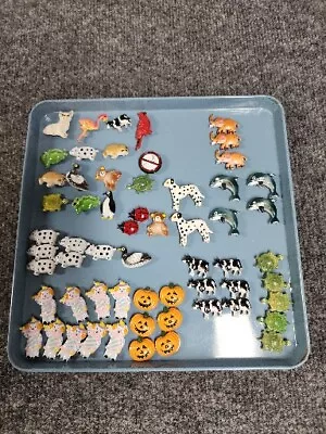 Lot Of 67 Magnets Refrigerator Magnets Aminals Clowns  Dolphin Metal  • $4