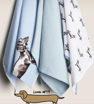 £14.96 • Buy M&S Pure Cotton DACHSHUND DOG Tea Towels Pack Of 3 💙