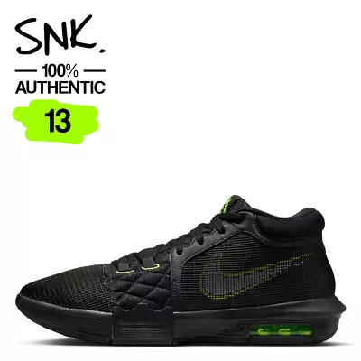 NIKE LEBRON WITNESS 8 Mens Basketball Shoes FB2239-002 Black White Volt US Sz 13 • $90.04