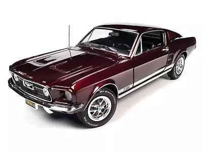 Autoworld 1:18 Scale American Muscle 1967 Ford Mustang 2+2 GT-Burgundy-AMM1309 • £139.99