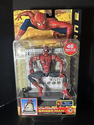 ToyBiz Spider-Man 2: Super Poseable Spider-Man W/ Magnetic Display Base RARE • $299