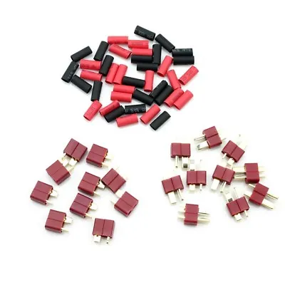 HobbyStar T-Plug (Deans Style) Connectors With Shrink Tubing 10 SETS Plugs USA • $8.99