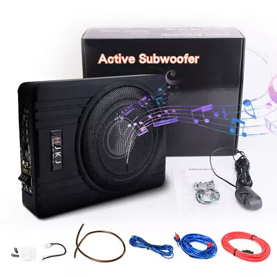 10'' Car Subwoofer Under-Seat 600W Amplifier Speaker Audio Sub Woofer Slim Box • $107.95