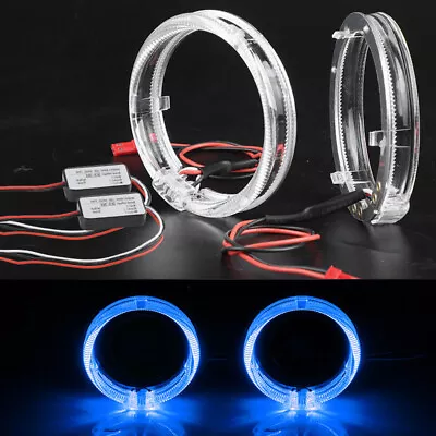 2x Blue 2.5  LED Light Guide Angel Eyes Halo Rings For Car Headlight Retrofit • $13.99