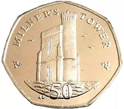 Isle Of Man 2014 Fifty Pence50p MILNERS TOWERUNC Low Mintage • £5.95