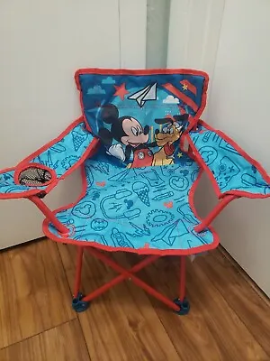 Disney Mickey And Pluto Fold N Go Beach Pool Camping Chair Ages 3-7 • £2.41