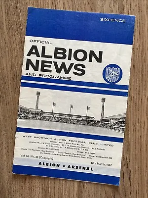 £1.75 • Buy West Brom V Arsenal 1966-67 League Programme