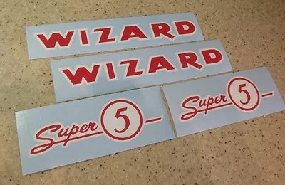 Wizard Super 5 Vintage Outboard Motor Decal Kit FREE SHIP + FREE Fish Decal! • $15