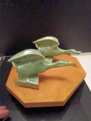 Vintage 2- Japan Majolica Porcelain Green Ducks 1950-1960. Beautiful  • $27.99