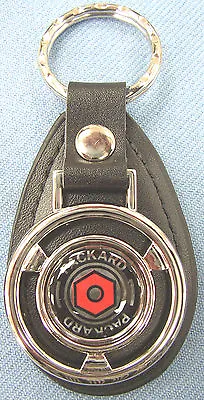 Black PACKARD 1429 Mini Steering Wheel Leather Key Ring 1955 1956 1957 1958 • $24.95