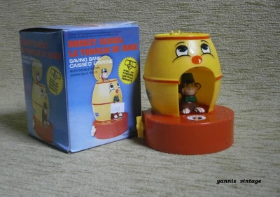 £36 • Buy New MONKEY BARREL Saving Bank Wind Up Made In Hong Kong Vintage New In The Box 
