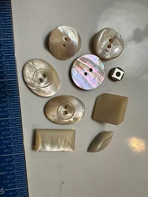 Lot Of 9 Mixed Vintage Antique Mother Of Pearl Buttons • $4.99