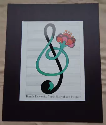 Milton Glaser Musical Note Flower Bloom Temple University Music Poster Matted • $46.99