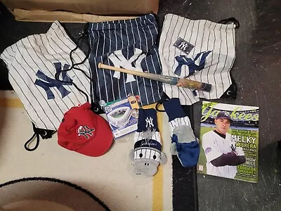 9pc Lot New York Yankees Collectibles Backpackhatbatinflatablemittensmagnet • $24.99