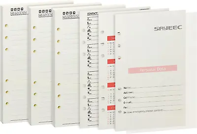 £11.82 • Buy SAYEEC A5 6-Ring Binder Planner Refill Paper For Journals Notebooks Diaries 8.35