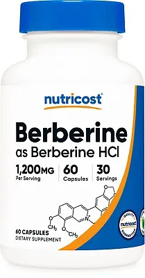 Nutricost Berberine HCl 600mg 60 Capsules - Gluten Free Vegetarian & Non-GMO • $18.99