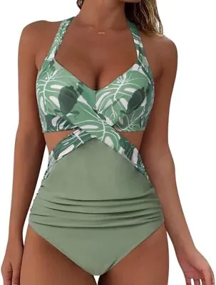 RXRXCOCO Women's Wrap Cut Out Sexy One Piece Swimsuit Swimming Costume BNWT • £14.95
