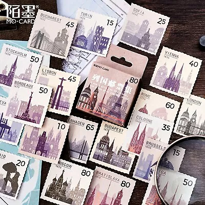 CITY SKYLINE STICKERS Stamp World Travel Scrapbook Journal Diary Craft Deco  • £2.39