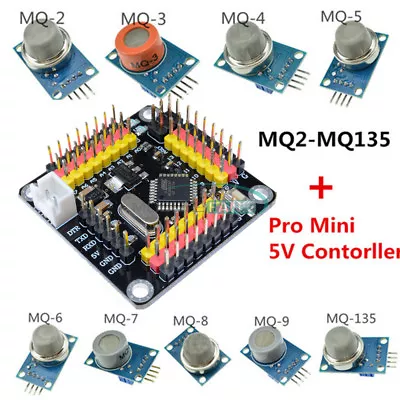 Pro Mini 5V Controller+ MQ-2 3 4 5 6 7 8 9 135 Gas Detection Alarm Sensor Module • $18.31