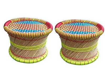 Eco-Friendly Handicraft Cane Bar Bamboo Muddhi Outdoor/Indoor/Furnishing 2 Pcs. • $214.50