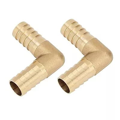 Yoebor Brass Hose Barb Fitting 90 Degree Elbow 5/8  Barbed X 5/8  Barbed  • $11.45