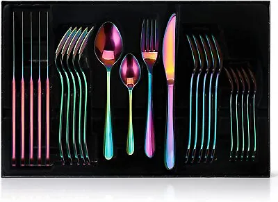 £22.99 • Buy 24 Piece Cutlery Sets Tableware Dining Kitchen Fork Spoons Dishwasher Safe Boxed