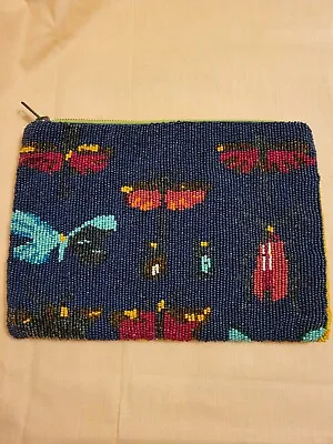 Anthropology Miss Albright Beaded Clutch Purse Dragonfly Beetle  • $14