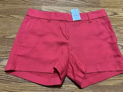 J Crew Women's Shorts 3.5  Classic Chino Size 0 H5616 Runs Big Measurement Red • $14.99