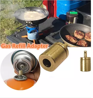 Brass Gas Refill Adapter For Camping Hiking Picnic Stove Inflate Butane Canister • $7.68