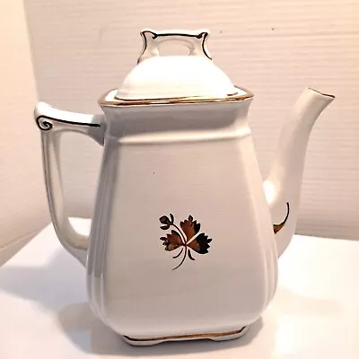 Antique Royal Ironstone Teapot Alfred Meakin China Tea Leaf Copper Lustre 9  • $24.95