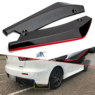 For Mitsubishi Lancer EVO JDM Side Fender Skirt Lip Splitter Canard Black W/Red • $22.83