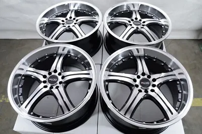 Kudo Racing Utopia 18x8 5x100 5x114.3 5x4.5 Black W/Polish Face Wheels Rims (4) • $849