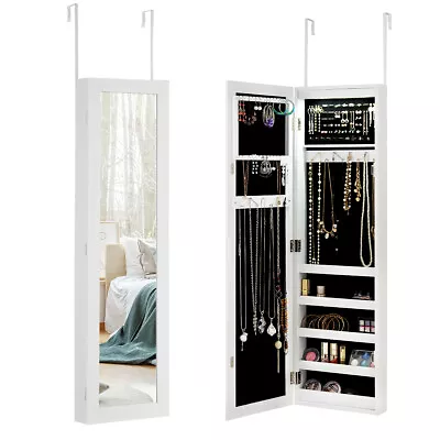 $105.95 • Buy Giantex LED Jewelry Cabinet Wall Mounted &Door Hanging Jewelry Armoire Organizer