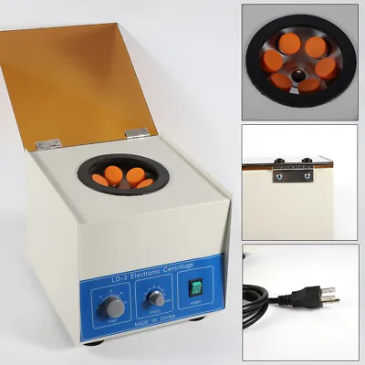 6*50ml LD-3 Electric Benchtop Centrifuge Lab Medical Practice Machine 4000rpm US • $164.50