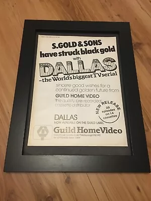 DALLAS TV SERIES VIDEOS-1982 Framed Original Poster Size Advert • £40