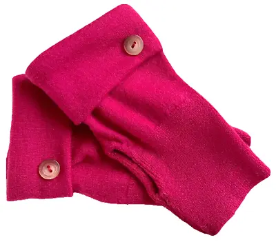 Fingerless Gloves Pink 100% Merino Wool One Size S M L  Small - Medium - Large • $34.98