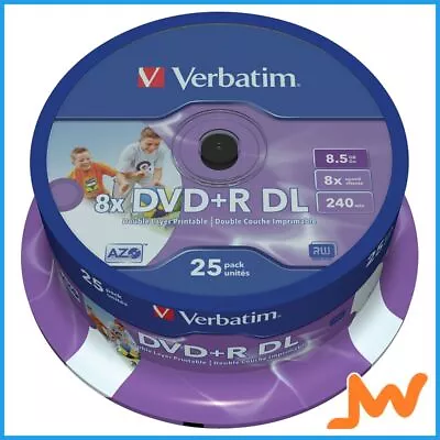 Verbatim Blank DVD 8.5 GB DVD+R DL 25 Pc(s) • $82