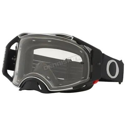 Oakley Black/Gunmetal Airbrake MX Tuff Block Goggles W/Clear Lens-0OO7046 7046B0 • $141