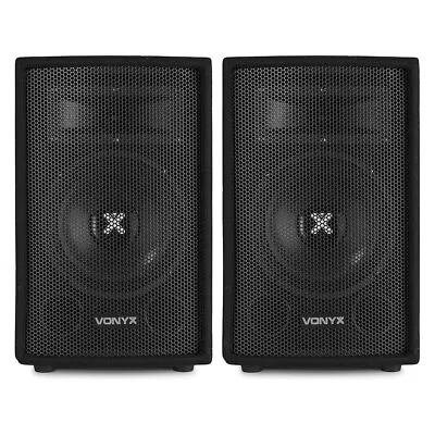 Pair Of Vonyx 6  Passive 2-Way DJ PA Speakers House Party Disco Setup 250W • £85