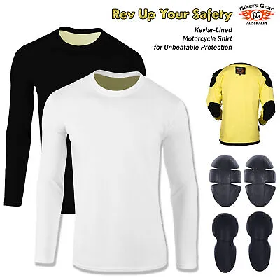 Bikers Gear Australia Apex Motorcycle Kevlar Lined Protective T-Shirt CE Armour • $149.99