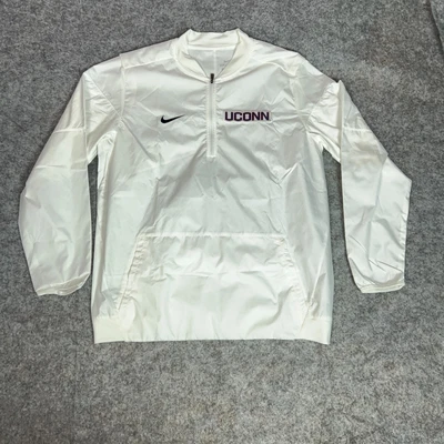 $24.98 • Buy UCONN Huskies Mens Shirt Large White Navy Nike Quarter Zip NCAA Basketball Top