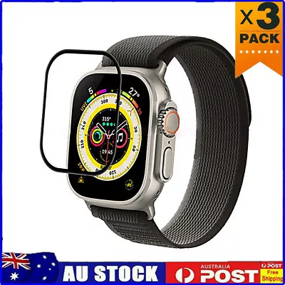 $6.96 • Buy 3x For Apple Watch Ultra 49mm 2022 Full Coverage Tempered Glass Screen Protector