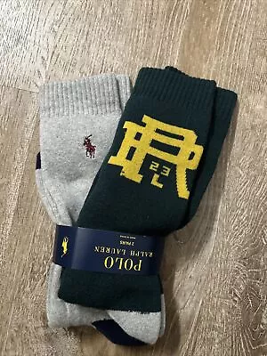 Ralph Lauren Polo Sport Socks Mens XL Big Tall  -shoe Size 12-17- Lot Of 2 Pair • $9.95