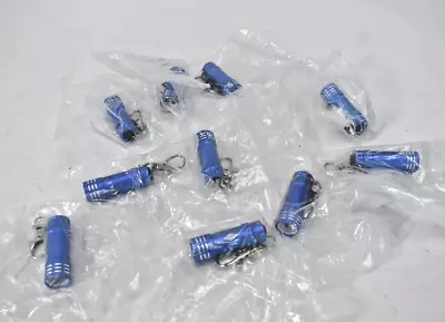 Lot Of 10 Mini Flashlights Branded Blue Keychain Outdoor Light Up Shine • $13.99