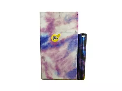 Plastic Design Cigarette Hard Case Holder Fits 100's With Metal Lighter Case • $14.92