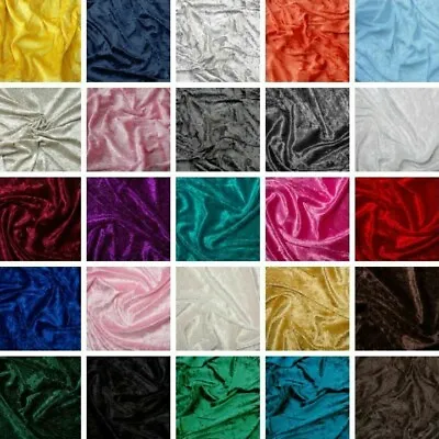 Crushed Velvet Fabric Dress Craft Stretch Velour Material 150cm Wide • £0.99